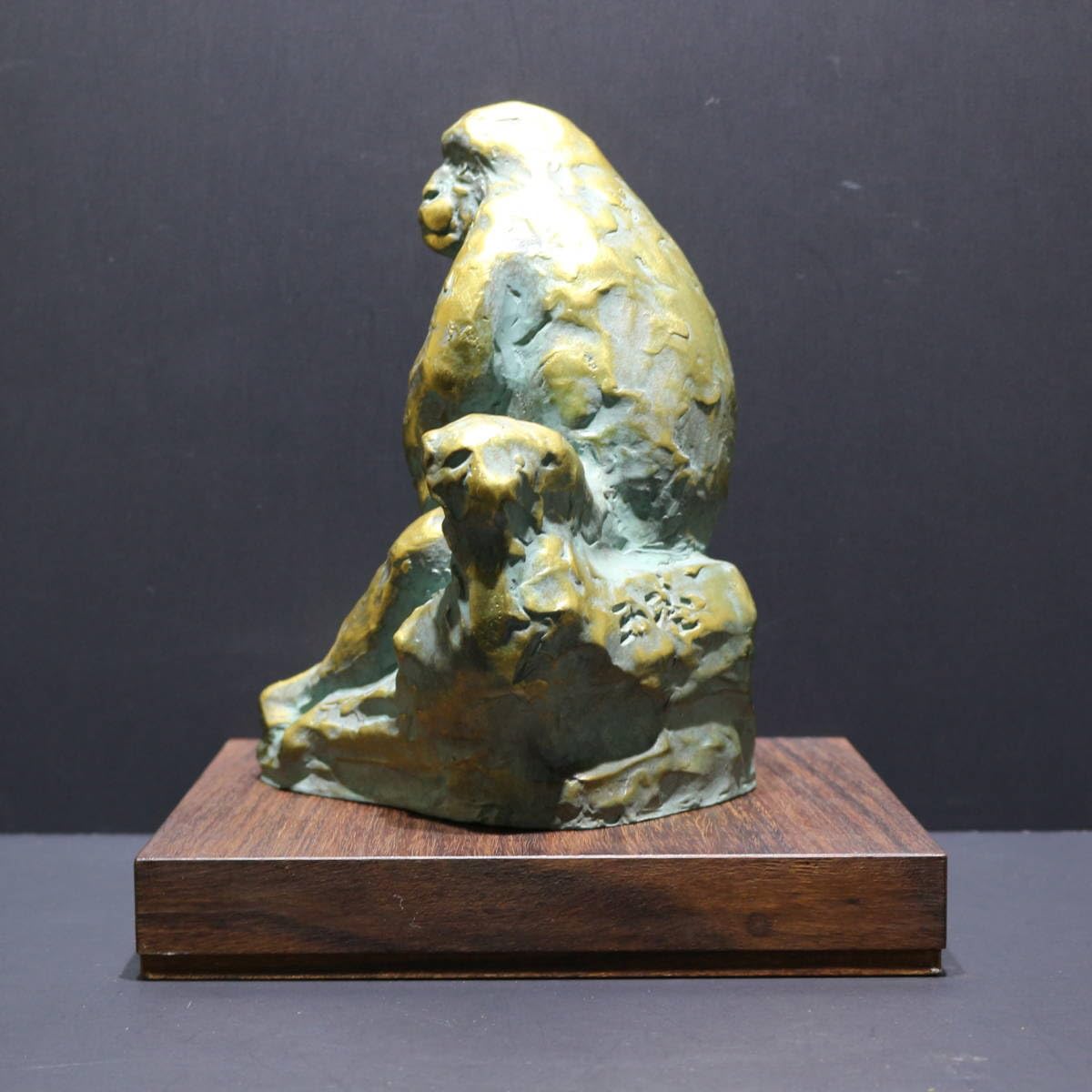 老猿　ブロンズ　彫刻　置物 老猿 ブロンズ 彫刻 置物